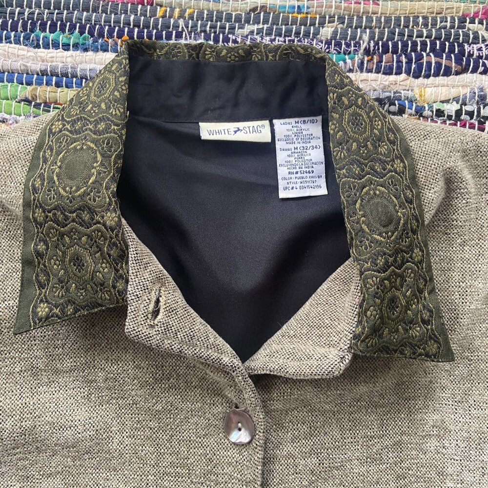 Vintage White Stag Button Up Patchwork Jacket. Br… - image 2